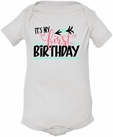 My First Birthday Baby Bodysuit, Funny Bodysuit, With Saying, Graphic