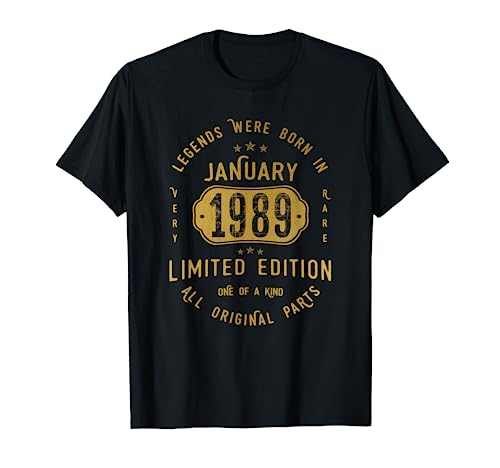 33 años Cumpleaños Las Leyendas nacen en Enero de 1989 Camiseta