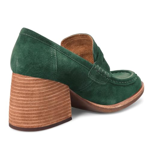 Image of MOOMMO Women Chunky Platform Loafers Pumps Round Closed Toe Slip On Penny Loafers Suede Block High Heels Oxford Shoes Formal Classic Thick Heel Dress Loafer Office Ladies Vintage Comfort 4-11 M US