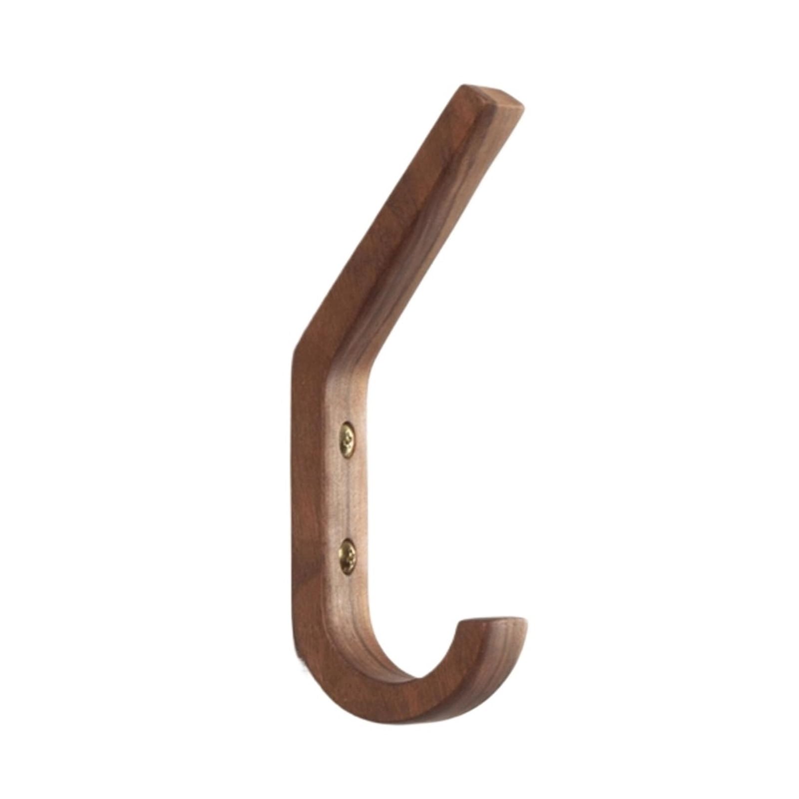 YQINQIN83B Coat Hangers Wooden Hook Coat Rack, Hanger, Wall-Mounted, Behind-the-Door Clothing Hooks, Creative No-Drill Design for Bedroom(Bruin)