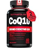 Nutratology® Coenzyme Q10 (CoQ10) 200MG - Cardiovascular Health Support - Antioxidant for Heart Health - Helps Reduce the Frequency of Migraines - CoQ10 Supplement - 60 Capsules