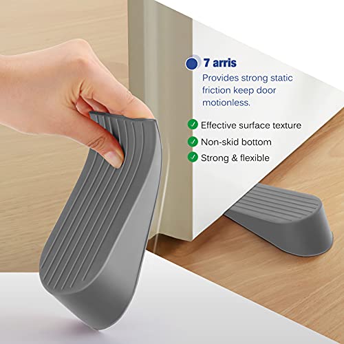 Crosize Grey Extra Large Door Stopper, High 1.9 Inches Big Door Stop For Floor Rubber Doorstop Wedge, Door Gaps And Prevent The Lock-Outs, Floor Sturdy Door Stopper For Heavy Duty Door Bottom Of Door #TOP2