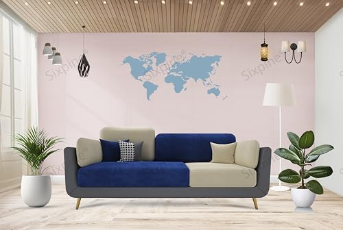 Image of Sixpine Luxury Dual Color Upholstery Sofa in Premium Velvet | Solid Wood Structure | Sturdy Golden Legs | High Density Foam | Extra Comfort for Modern Living Room (Blue & Beige, 3 Seater)