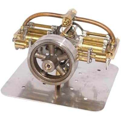 Mini H4 Steam Engine Model, 909045mm Mechanical Engine Without Boiler, DIY Metal Engines Collectible for Model Ship & Car Power