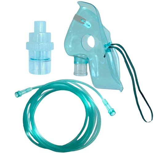 STAYPROTECH Nebuliser Replacement Set for Adult Respiratory Asthma Treatment Includes Nebuliser Chamber, 2.1m Long Tubing & Mask, Universal Compatibility with Nebuliser Machine for Home & Travel Use.