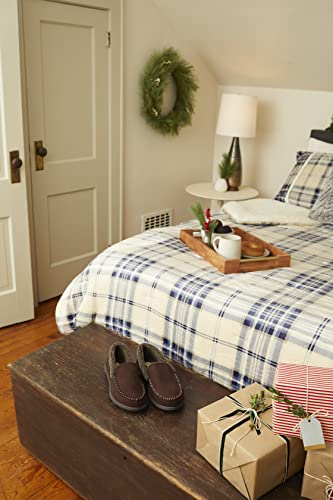 Dearfoams Men's Eli Microsuede Moccasin Slipper, Black, Medium #TOP5