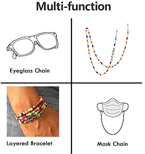 Corissy Personalized Mask Lanyard Custom Beads Eyeglass Chains Necklace With Name,Colorful Mask Necklace For Women Girls #TOP5