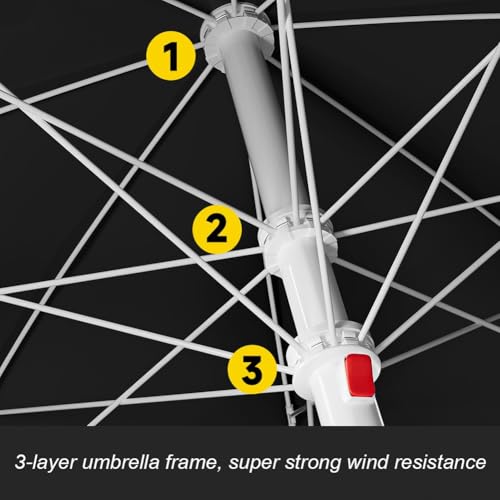 Sombrilla portátil 240 cm protección UV para patio exterior terraza 5
