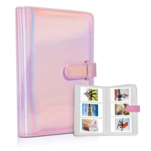 Riosin Mini album à 108 pochettes compatible avec Fujifilm Instax Mini, adapté pour Instax Mini 12/11/7+/9/Evo/40/99/Liplay, album photo de 5 x 7,6 cm pour cartes photo Canon Ivy 2 Kpop (rose magique)