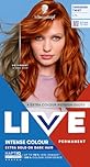 Schwarzkopf LIVE Intense Colour L74 Tangerine Twist, Long-lasting Permanent Copper Hair Dye, Extra Bold on Darker Hair, With Extra Colour Refresh Gloss