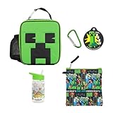 Bioworld Minecraft Creeper 4-Piece Lunchbox & Water Bottle Combo Set