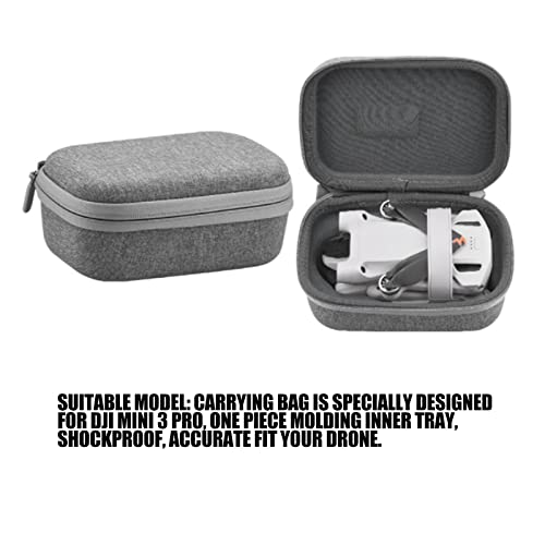 Drone Storage Bag, Grey Drone Carrying Case Durable Shockproof Hard Shell Portable for Mini 3 Pro