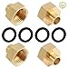 Produktbild Fumanduo 4 Stück Gas Adapter 1/2 " Zoll IG x 1/4 " Zoll AG Gasschlauch Verbinder Adapter aus Messing Gasherd Adapter Set Gas Adapter Camping mit Gummiringe für Gaskocher Gasherd Hockerkocher Kochfeld