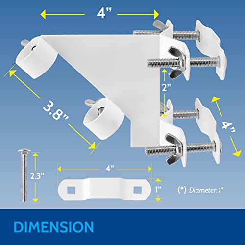 Vinazone Flag Pole Holder, Flag Pole Bracket For Balcony Railing, Fence, Or Deck Railing, Flagpole Holder For Your Apartment Porch Strong And Rust Free Fit 1" Diameter (White- 1 Pack) #TOP1