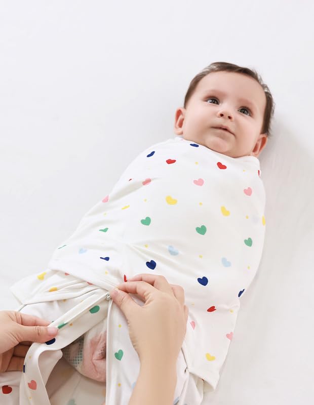 Image of Baby Wearable Blanket Sleeveless Unisex Sleeping Bag Swaddle Boy Girl Sleep Sack Viscose from Bamboo, Heart, 3-6Months