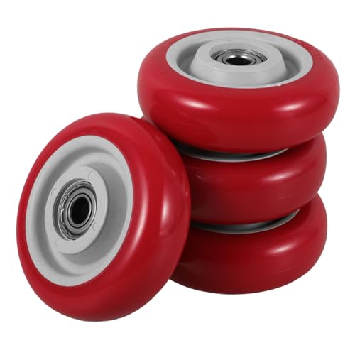 Roues de chariot en polyuréthane robustes à double roulement x4