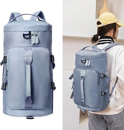 Image of 28L Polyester Gym Duffel Shoulder Bag for Women Men for Sports, Waterproof Dufflebag with Shoe and Wet Clothes Compartments Travel Backpack Workout Carry On Weekender Colour-Dark Blue