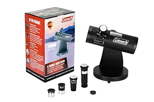 Coleman AstroWatch D76mm x 300mm Newtonian Reflector Telescope (15x-150x Magnification) - Carbon Fiber Finish by Coleman - Image 5
