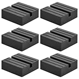 Wagenheber-Gummi-Pads, universal, quadratisch, Schlitz, 7,5 x 7,5 x 2,4 cm, rutschfester Rahmenwagenheber-Adapter für Autoheber, schwarze Schiene, Quetschschweißheber, 6 Stück