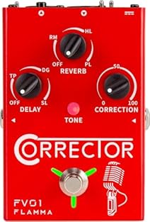 The FV01 vocal effects Corrector is primarily a pitch-correction pedal that offers everything from pitch correction to full-blown effects overload when your input is a microphone. The FV01 features three separate vocal effects as indicated by the TON...