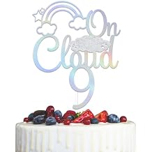 On Cloud 9 Cake Topper - On Cloud 9 Birthday Decorations - 9th Birthday Decorations Iridescent