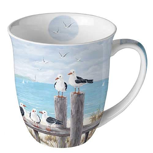Ambiente Seagulls on the dock Tasse à café en porcelaine fine 0,4 l