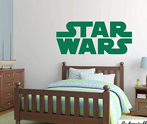 Star Wars Wall Decal | Vinyl Movie Sticker Logo For Kids Playroom, Bedroom, Or Birthday Party | Boy's Or Girl's Room Decor | Small And Large Sizes | Black, White, Pink, Purple, Other Colors #TOP3