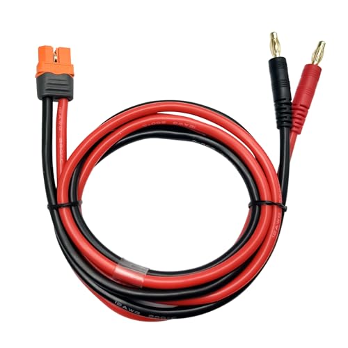 Nuofany XT60i Female to 4.0mm Banana Plug Bullet Connector RC Battery Charging Cable 3.28ft 12AWG Silicone Wire for RC Helicopter Quadcopter etc.