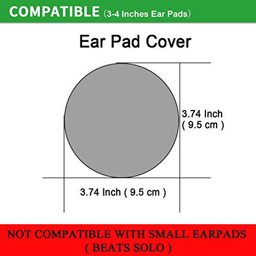 Cubiertas protectoras de almohadillas Flex Fabric con tela estirable y lavable para Beats Studio 3/2 Bose QC35 25 15 y otros audífonos con cojines de 3-4 pulgadas [2 pares] (Negro) miniatura 2