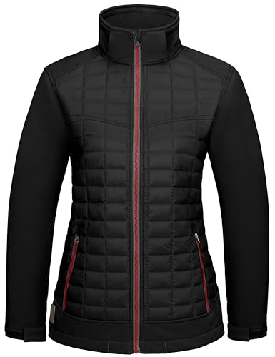 Little Donkey Andy Women's Lightweight Insulated Hybrid Jacket for Hiking Running Ski Thermal Warm with Removable Hood2