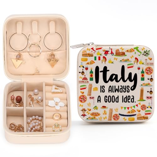 kdxpbpz Italy Travel Gift Italy Lover Gifts Travel Jewelry Case Italy Themed Gifts for Italy Traveller Women Friends Sister Birthday Christmas Italian Bachelorette Party Favors Girls Trip Gifts