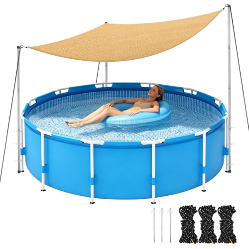 FMOACEN Set Sombrilla Triangular para Piscina de 13x13x13 FT miniatura 1
