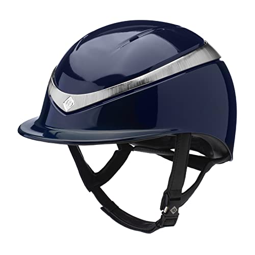 Image of Charles Owen Halo Gloss Riding Hat - Navy Platinum Gloss Small