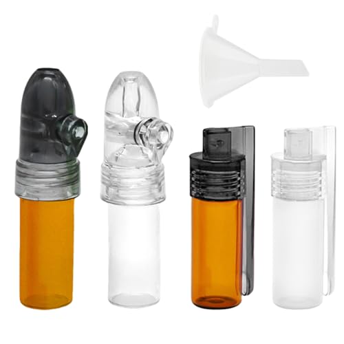 MEMOFYND 4 botellas de especias con mini embudo, dispensador de polvo de especia, botella cristal portátil