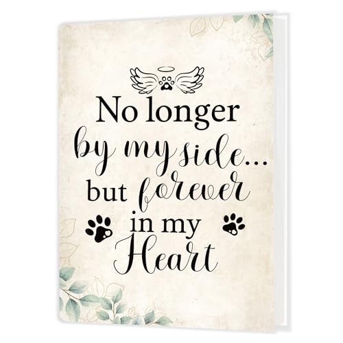 Cabana Bro Pet Memorial Gifts Photo Album Holds 36 4x6 Photos, Dog Cat Remembrance Gifts, Pet Loss Sympathy Gift, No Longer by My Side but Forever in My Heart Small Photo Album Memory Keepsake