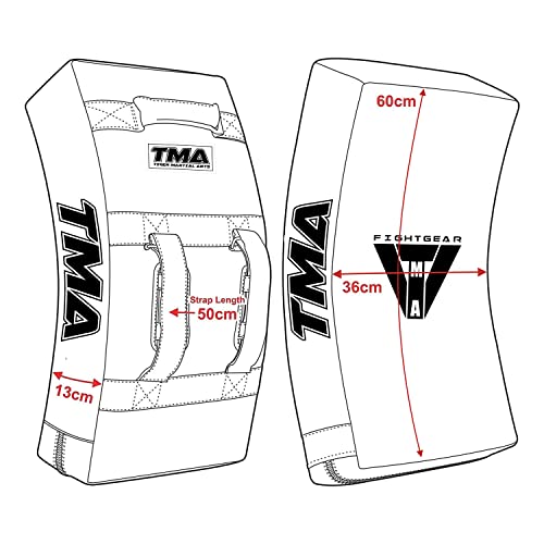 TMA MMA Kick Strike Shield Curved Training Thai Pad Target Focus Boxing Punching Mitts (Sold AS Single Item) (Black/White) - Thumbnail 4