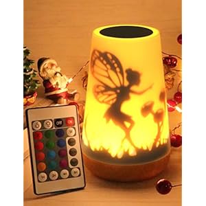 Mostof Lampada da comodino a LED, Fata Luce Notturna Bambini con Telecomando e Sensore Tattile multicolore, a 360°, ricaricabile, con controllo della luminosità