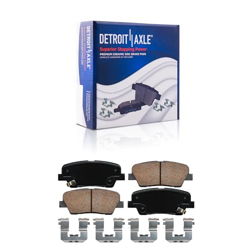 Image of Detroit Axle - Rear Brake Pads for Kia Sorento Sedona Borrego Hyundai Santa Fe Sport Entourage Equus Genesis Coupe, Ceramic Brake Pads Replacement