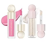 MEICOLY Blush and Highlighter, Natural Sparkly Liquid Illuminator, Long Lasting Light Luminizer, Moisturizing Dewy Cheek Tint, Color-Holding Matte Face Blush, 2PCS