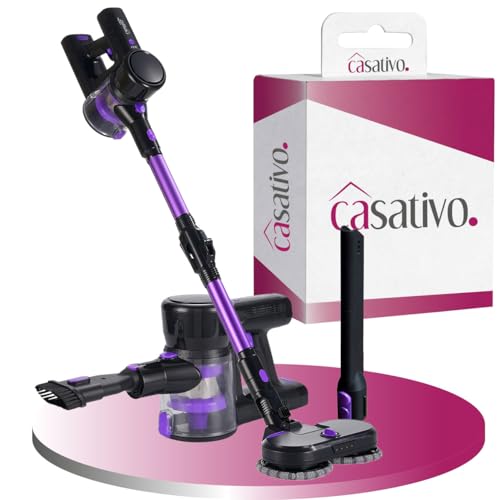 Casativo Multifunktionaler 2in1 Akku Staubsauger - Zyklon-Hand- & Bodensauger mit Wischaufsatz, 23 kPa, HEPA-Filter, Alleskönner für makellose Böden