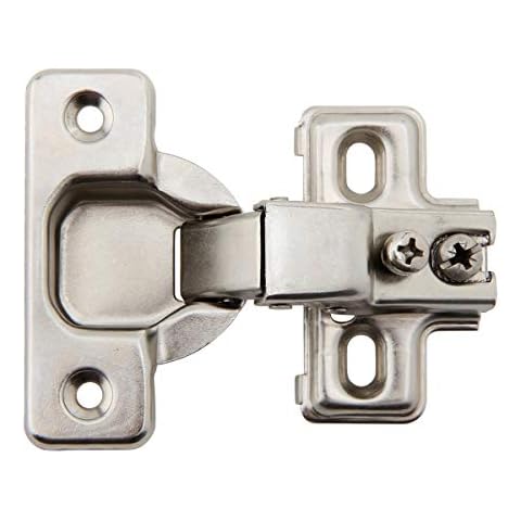 4 Pieces Silverline Face Frame Cabinet Door Hinges, 1/2 Inch Overlay, Self Closing, Satin Nickel Cover