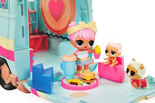 L.O.L. Surprise! 580645EUC 5-in-1 Grill & Groove Camper-Transforming Playset with Multiple, Kitchen, Stage, & More-Fully Furnished-Fits LOL Surprise Dolls & Pets-Collectable-for Kids Age 4+