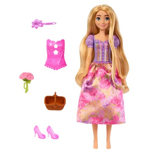 Muñeca Rapunzel Disney Princess Spin Reveal con falda de flores Mattel HTV86 7