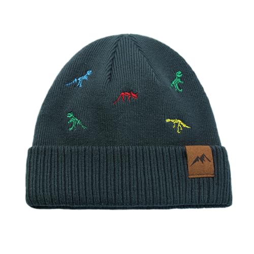 Image of XIAOHAWANG Knit Toddler Beanies Girls Boys Cute Kids Winter Hat Infant Dinosaur Baby Beanie Hats