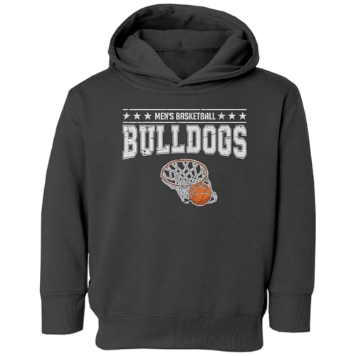 DREAM EVERLY Des Moines Hoops Vintage Apparel - Bulldog Fans Toddler Hooded Sweatshirt (Black, 2T)