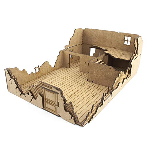 War World Gaming MDF Destroyed House 28mm Terrain Diorama