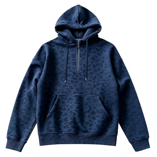 Leopard Print Hoodie for Women Quarter Zip Hooded Sweatshirts Y2K Pullover - image 3