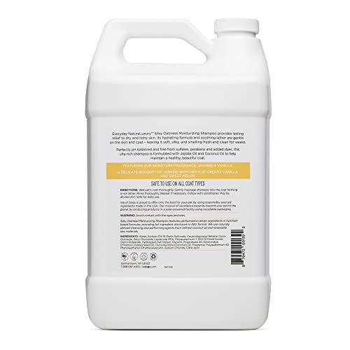 Isle Of Dogs - Everyday Natural Luxury Silky Oatmeal Shampoo - Jasmine + Vanilla - Sulfate & Paraben Free Formula - Dog Shampoo With Oatmeal & Jojoba Oil For A Silky Coat - Made In The Usa - 1 Gallon, (821-Gal) #TOP1