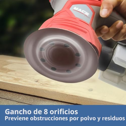 Miniatura 6 de Feihu 50 Piezas Discos Para Lijas 125mm,Lija Circular Con 8 Agujeros Para Lijadora Excéntrica Y Lijadora Orbital Grano 600