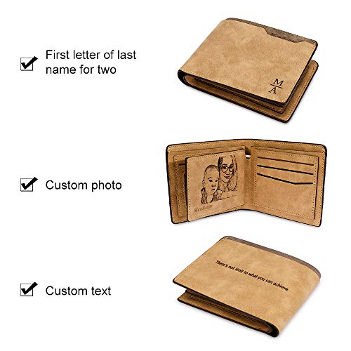 OPALSTOCK Men Custom Bifold Wallets, Custom Mens Leather Wallet Photo Wallets Engraved Text, Personalized Gifts for Husband, Dad, Son, BF, Groomsmen (8)3